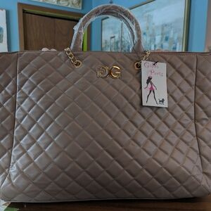 Gilda Paris Large Quilted Tote Bag Base Top New With Tags